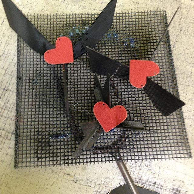 Enameled Love Earrings at alishamerrickart