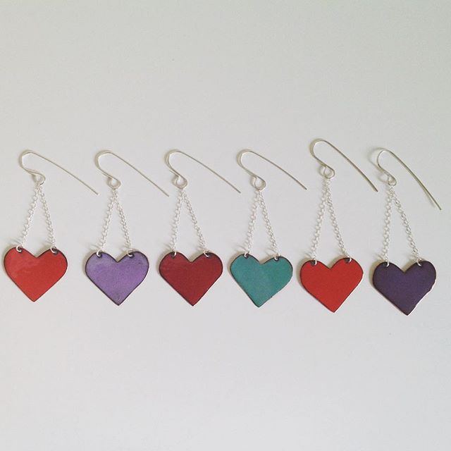 Enameled Love Earrings at alishamerrickart