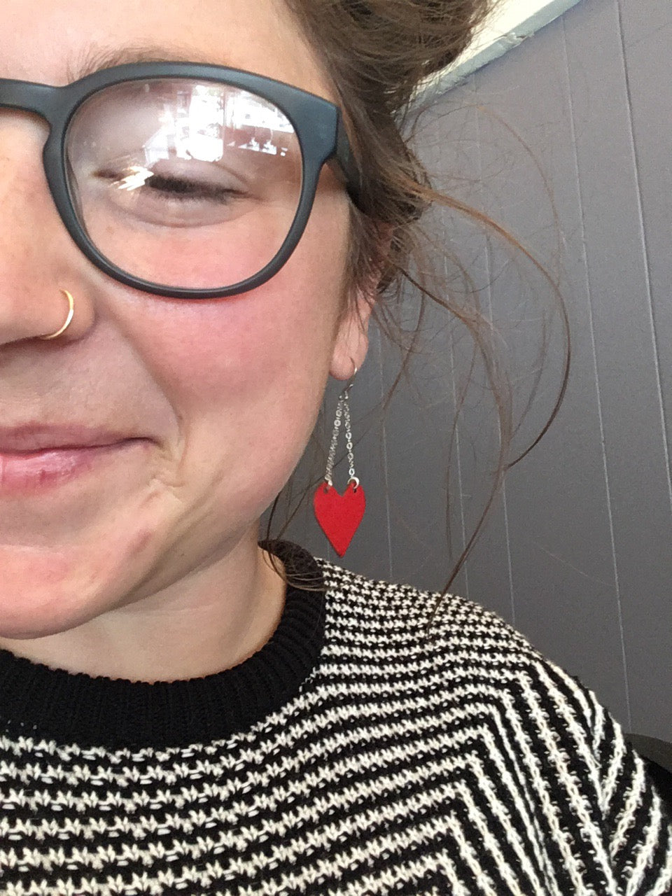 Enameled Love Earrings at alishamerrickart