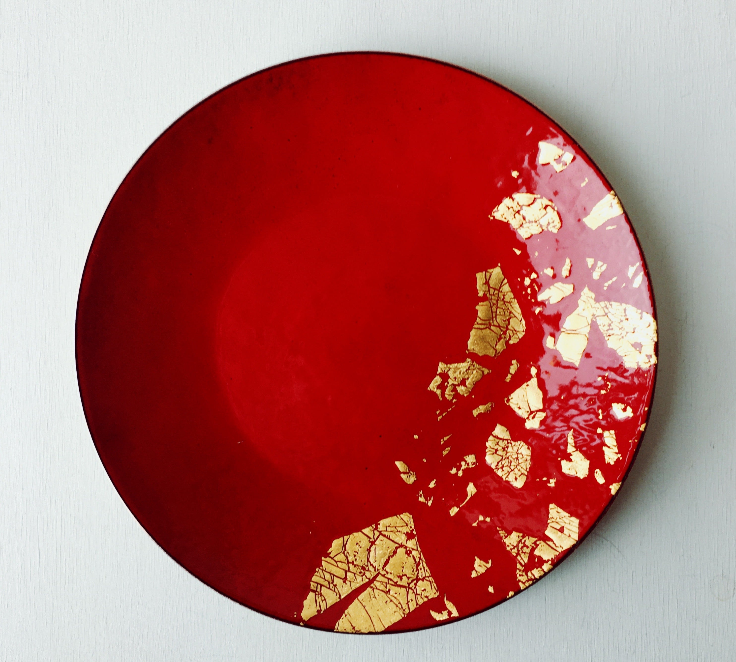 Gold Leaf Enamel Bowl