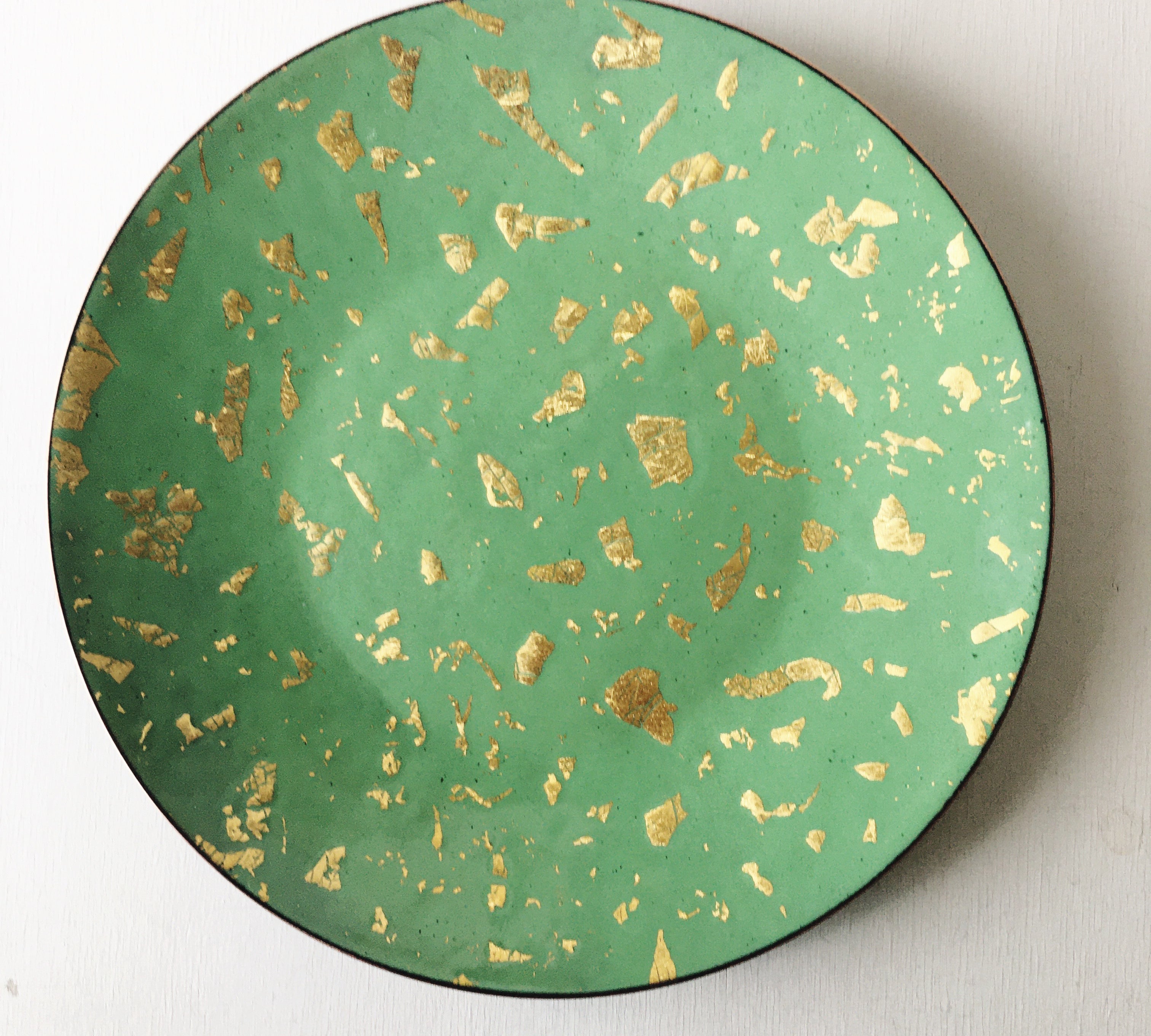 Gold Leaf Enamel Bowl