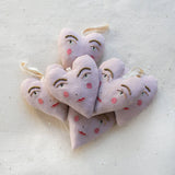 Handsome Heart, lavender & cotton Ornament