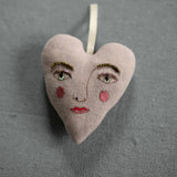 Handsome Heart, lavender & cotton Ornament