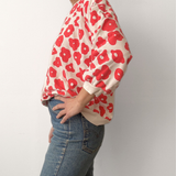 The Stevie Sweatshirt - Celeste in Saffron & Cream