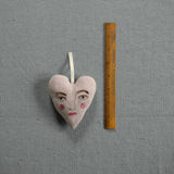 Handsome Heart, lavender & cotton Ornament