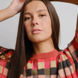 Anni Grid Plaited Tee - Solar Flare
