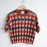 Anni Grid Plaited Tee - Solar Flare