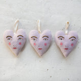 Handsome Heart, lavender & cotton Ornament