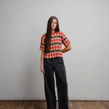 Anni Grid Plaited Tee - Solar Flare